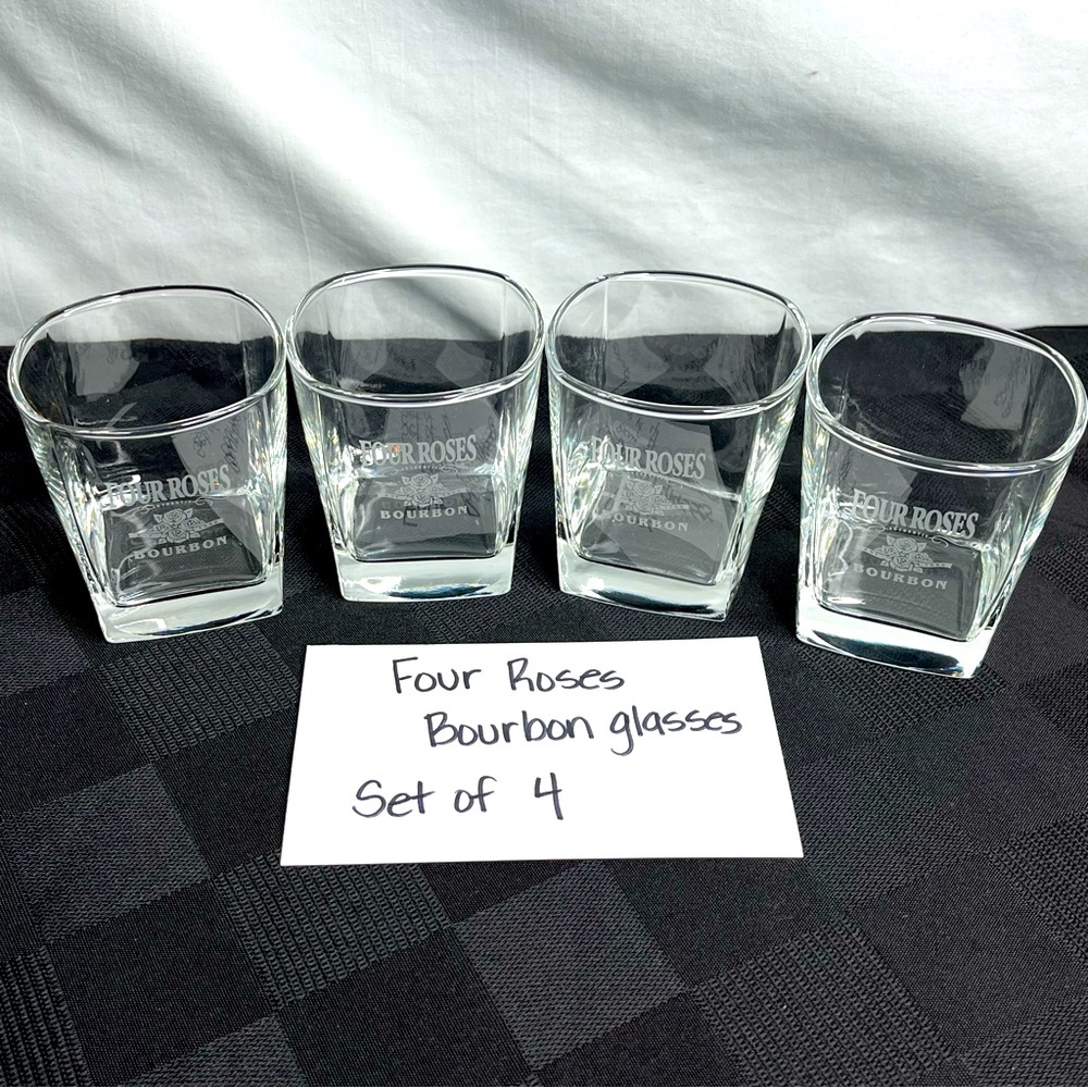 Four Roses Bourbon Distillery Old Fashioned Glasses- Set of 4